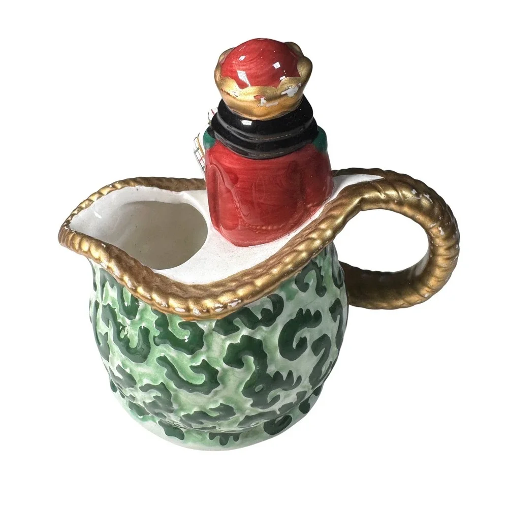 Avon China Santa Claus Nutcracker Creamer Pitcher‎ Christmas Collectible Novelty